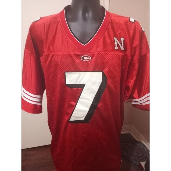 Vintage Nebraska #7 Cornhuskers Football Jersey Mens XL Stitched Red Colosseum - Picture 1 of 12